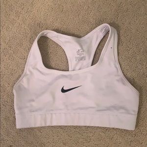 White Nike sports bra